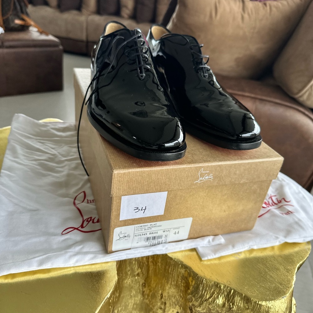 Christian Louboutin Glossy Black Men's Oxfords
